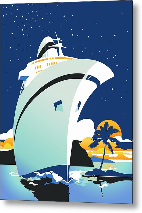 Cruise Ship Metal Print featuring the digital art Cruise Cover by David Chestnutt