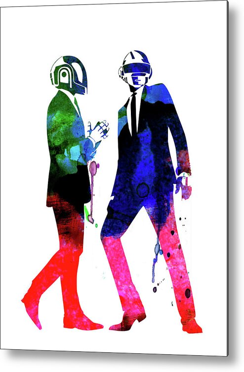 Daft Punk Metal Print featuring the mixed media Daft Punk Watercolor by Naxart Studio