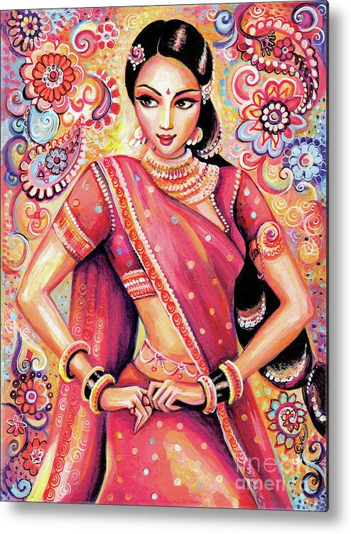 Indian Dancer Metal Print featuring the painting Devika Dance by Eva Campbell