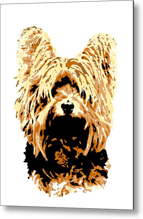 Dog Metal Print featuring the digital art Dog 147 Yorkshire by Lucie Dumas
