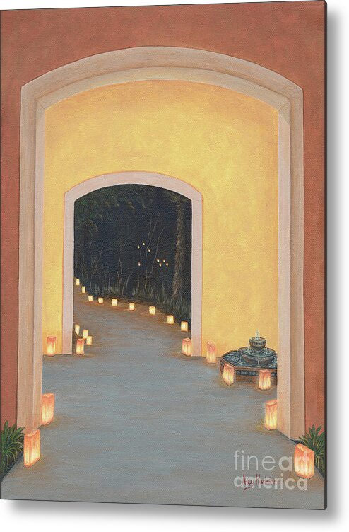 New Metal Print featuring the painting Doorway to the Festival of Lights by Aicy Karbstein