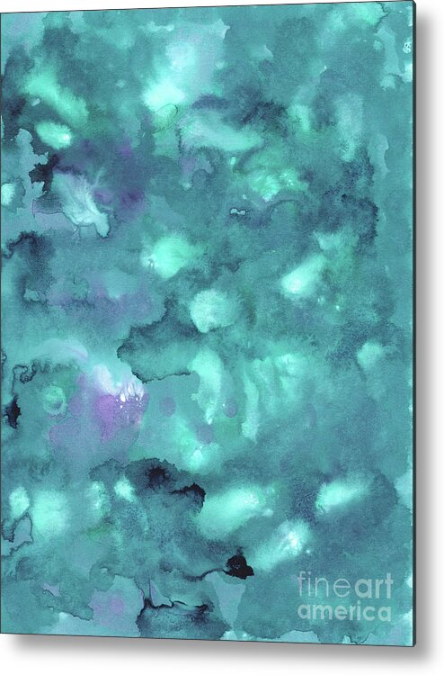 Ink Metal Print featuring the mixed media Dreamy Ocean Abstract Painting #2 #ink #decor #art by Anitas and Bellas Art