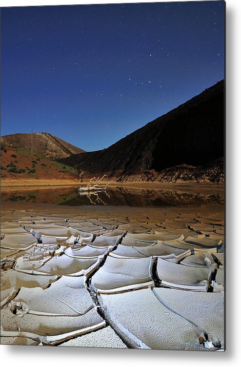 Tranquility Metal Print featuring the photograph Dry Landscape With Stars And Mountains by Davidexuvia
