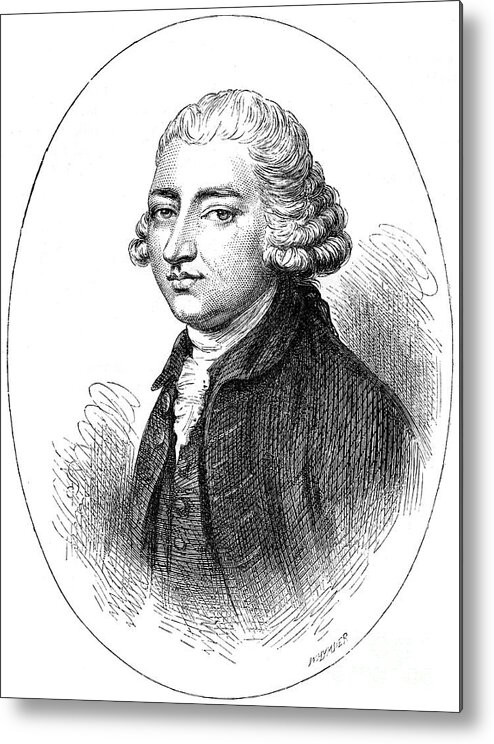 Engraving Metal Print featuring the drawing Edmund Burke, Anglo-irish Statesman by Print Collector