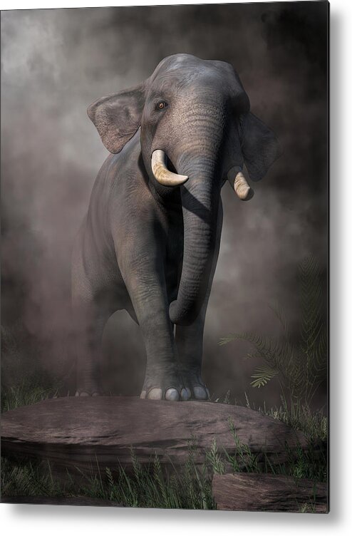 Elephant Metal Print featuring the digital art Elephant by Daniel Eskridge