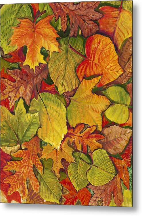 Botanical & Floral Metal Print featuring the painting Fallen Leaves II by Tim Otoole