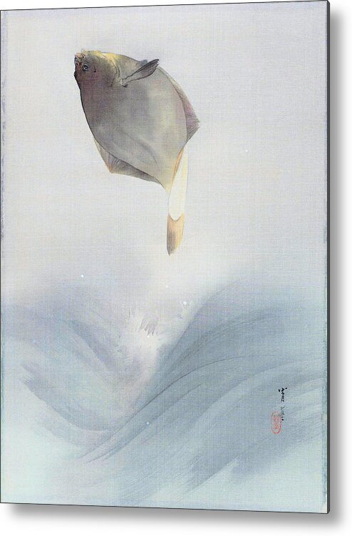 Watanabe Seitei Metal Print featuring the painting Flatfish - Digital Remastered Edition by Watanabe Seitei
