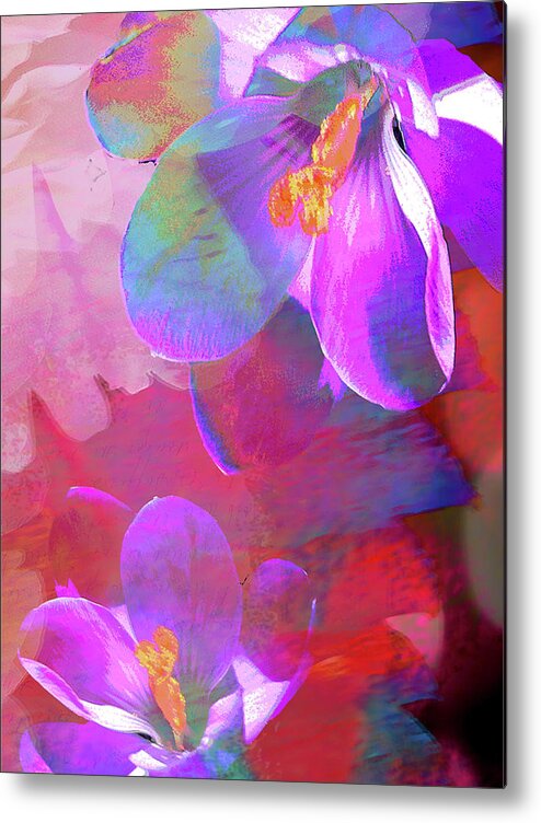 Purple Metal Print featuring the digital art Flowers and More by Nancy Olivia Hoffmann
