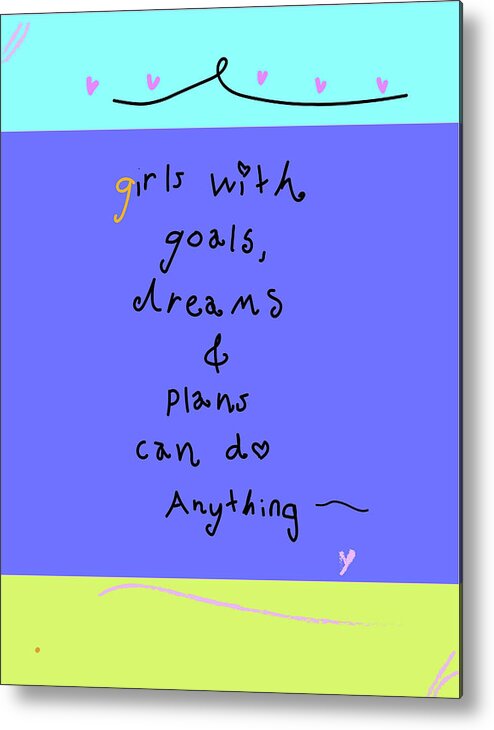 Girls Metal Print featuring the digital art Girls With Goals by Ashley Rice