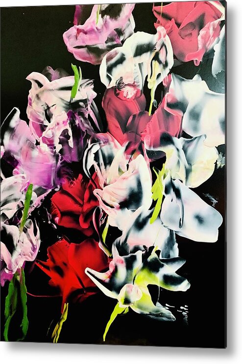Gladioli Metal Print featuring the painting Glads by Tommy McDonell