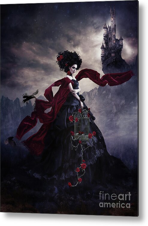 Gothic Bride Metal Print featuring the mixed media Gothic Bride by Shanina Conway