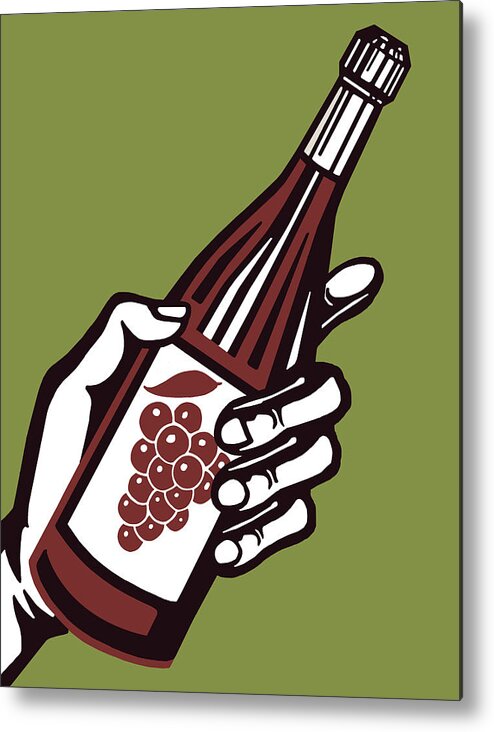 Alcohol Metal Poster featuring the drawing Grape Soda in Hand by CSA Images