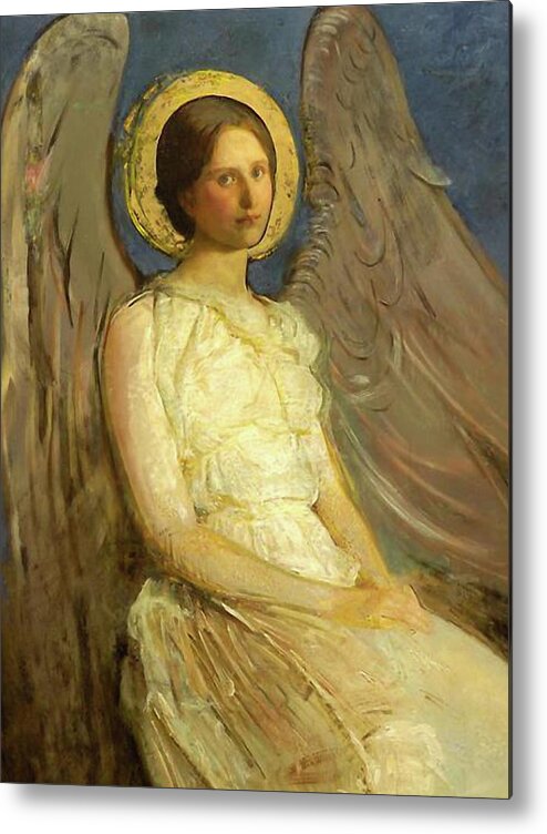 Angels Metal Print featuring the mixed media Guardian Angel Waiting 107 by Abbott Handerson Thayer