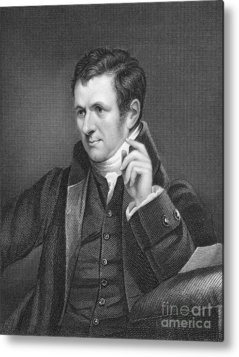 Engraving Metal Print featuring the drawing Humphry Davy, British Chemist, 19th by Print Collector