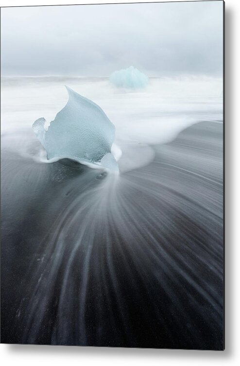 Iceberg Metal Print featuring the photograph Icebergs On Beach by Matteo Colombo