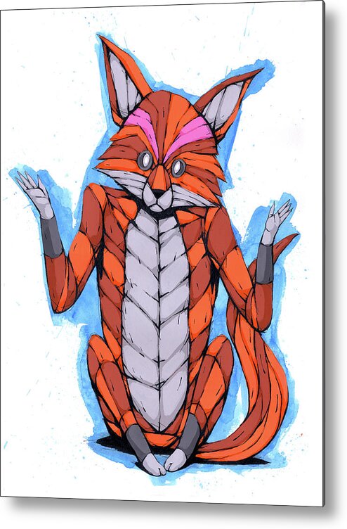 Pop Art Metal Print featuring the painting Indifferent Fox by Ric Stultz