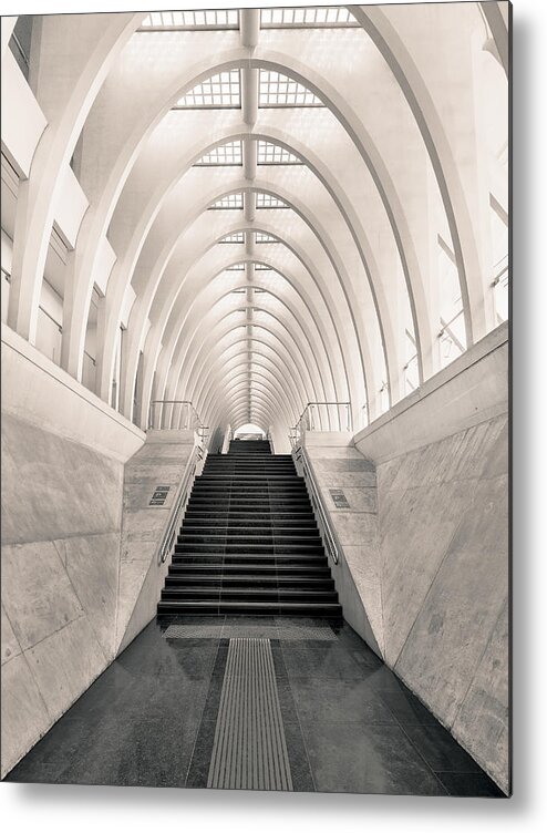 Hallway Metal Print featuring the photograph Inside Calatrava by Oscar Lopez