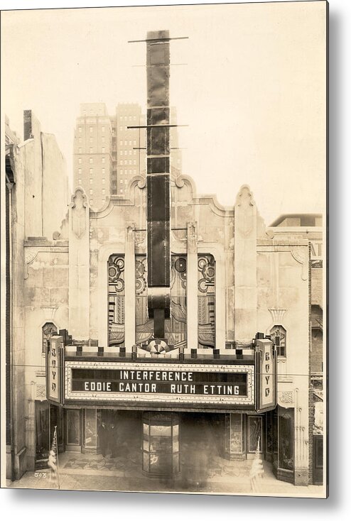 Boyd Theatre Metal Print featuring the photograph Interference, Boyd Theatre by E C Luks