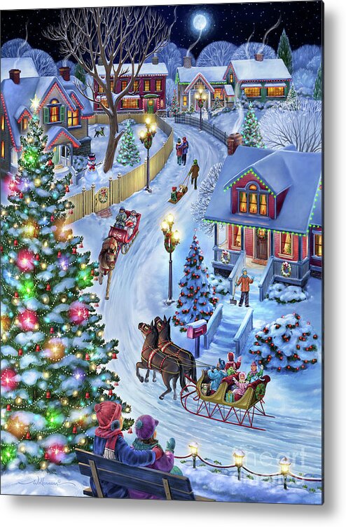 Christmas Metal Print featuring the digital art Jingle All the Way by Randy Wollenmann