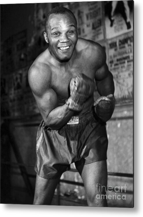 People Metal Print featuring the photograph Joe Walcott In The Boxing Ring by Bettmann