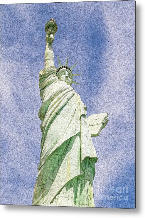 Archival Quality Prints Metal Print featuring the digital art Lady Liberty by Kenneth Montgomery