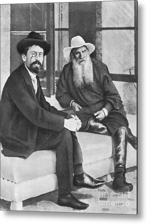 Art Metal Print featuring the photograph Leo Tolstoy And Anton Chekov by Bettmann