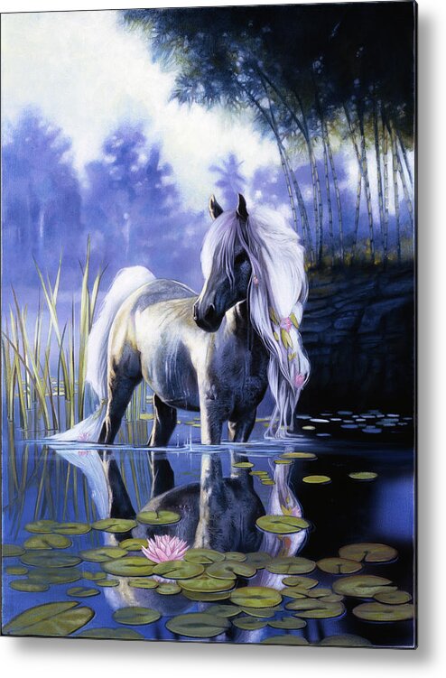 Lily Pony Metal Print featuring the painting Lily Pony by John Rowe