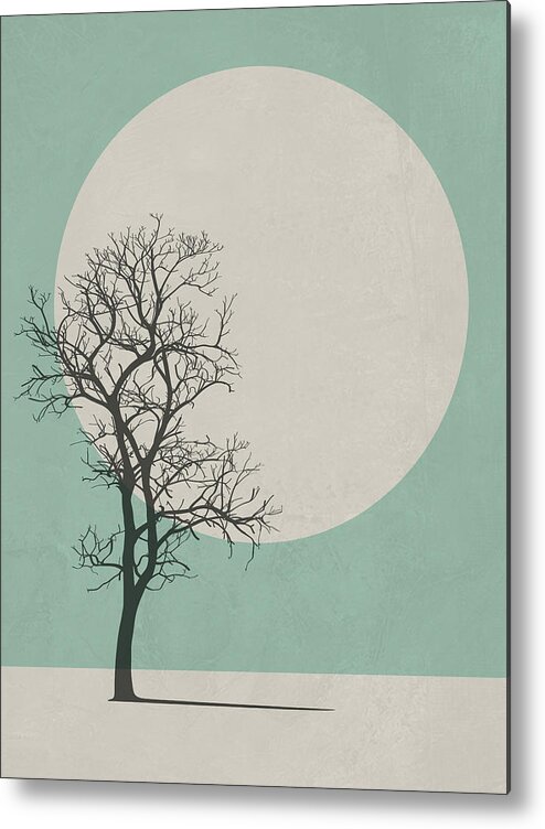 Botanical Metal Print featuring the digital art Lonely Tree I by Naxart Studio