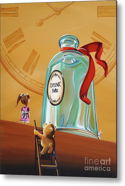 Alice In Wonderland Metal Print featuring the painting Looking For Alice by Cindy Thornton