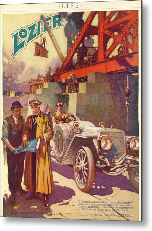 Automobile Metal Print featuring the mixed media Lozier Advertisement by Unknown