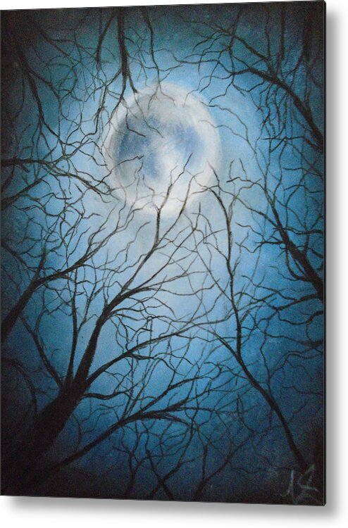 Forest Sky Metal Print featuring the painting Lunar Nights by Jen Shearer