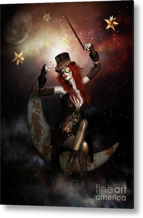 Rivets Metal Print featuring the digital art Maestro Steampunk by Shanina Conway