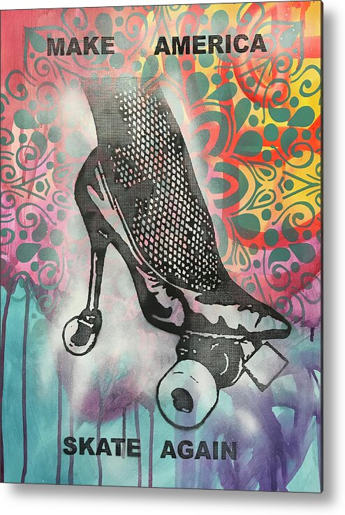 Make America Skate Again Metal Print featuring the mixed media Make America Skate Again by Dean Russo