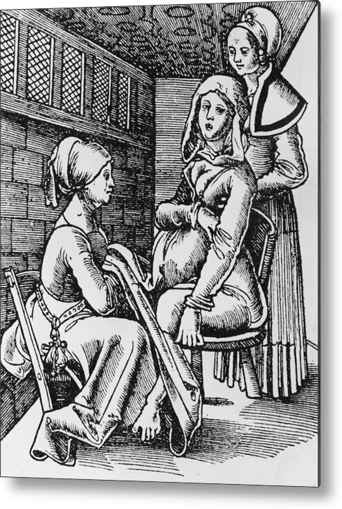 People Metal Print featuring the photograph Midwives At Childbirth by Hulton Archive