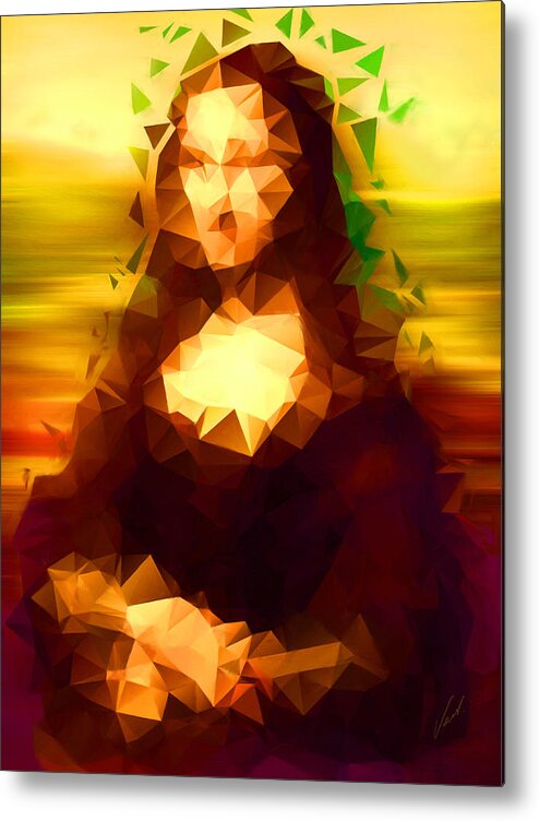 Monalisa Metal Print featuring the painting Mona by Vart Studio