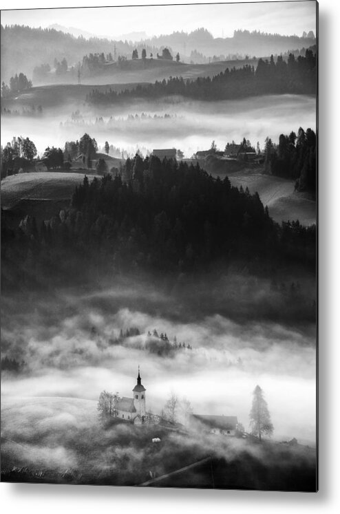 Landscape Metal Print featuring the photograph Morning Layers by Ales Krivec