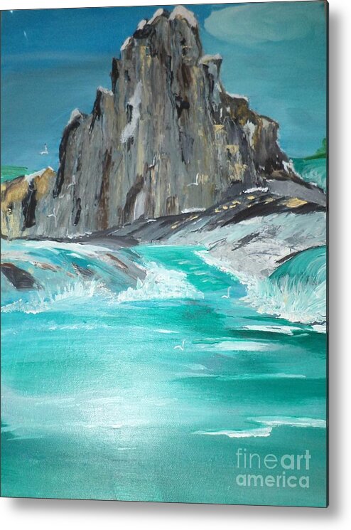  Metal Print featuring the painting Mountain In The Water # 97 by Donald Northup
