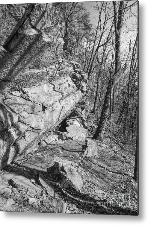 Black And White Metal Print featuring the photograph Mountain Trail by Phil Perkins