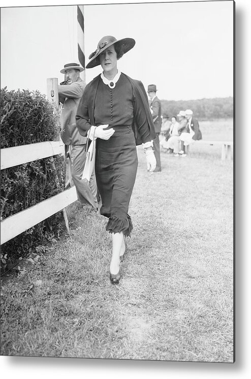 Horse Metal Print featuring the photograph Mrs. Murray Attends A Race by Bert Morgan