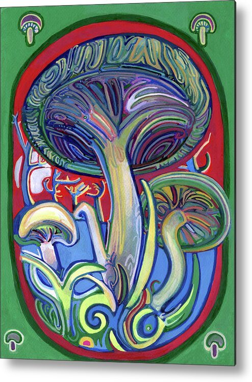 Mushroom Patch Metal Print featuring the painting Mushroom Patch by Josh Byer