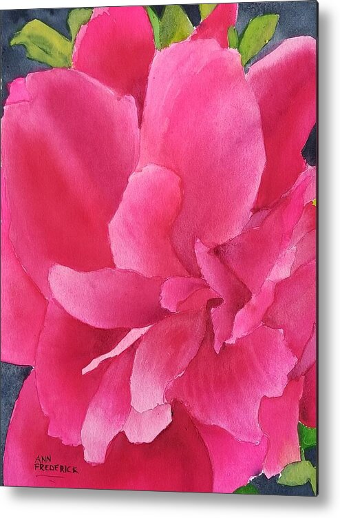 Peony Metal Print featuring the painting Natalie's Peony by Ann Frederick