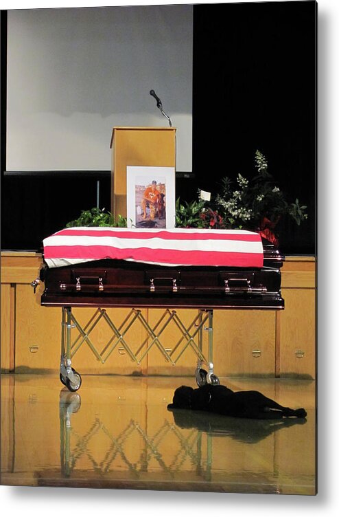 Labrador Retriever Metal Print featuring the photograph Navy Seal Killed In Afghanistan Mourned by Lisa Pembleton