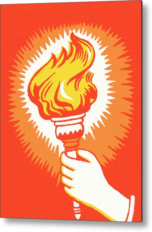 America Metal Poster featuring the drawing Olympic flame by CSA Images