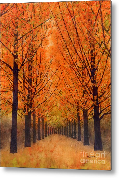 Orange Metal Print featuring the painting Orange Grove by Hailey E Herrera