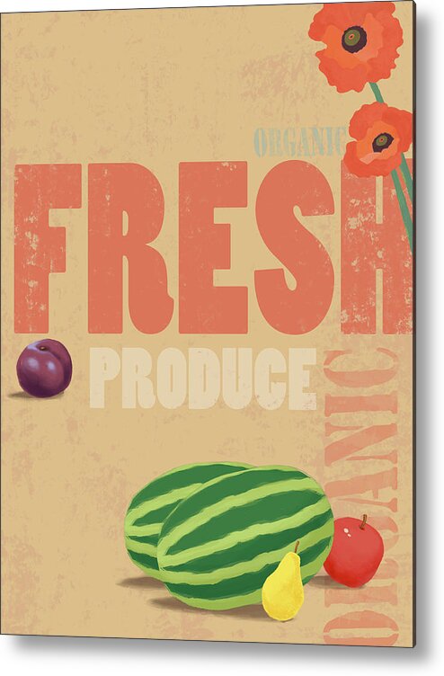 Part Of A Series Metal Print featuring the digital art Organic Fresh Produce Poster by Don Bishop