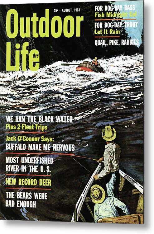 Survival Metal Print featuring the drawing Outdoor Life Magazine Cover August 1963 by Outdoor Life