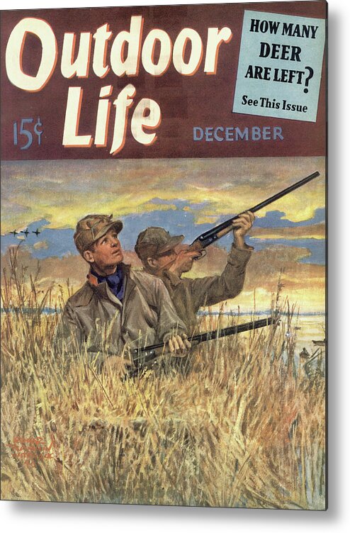 Shotgun Metal Print featuring the painting Outdoor Life Magazine Cover December 1940 by Outdoor Life