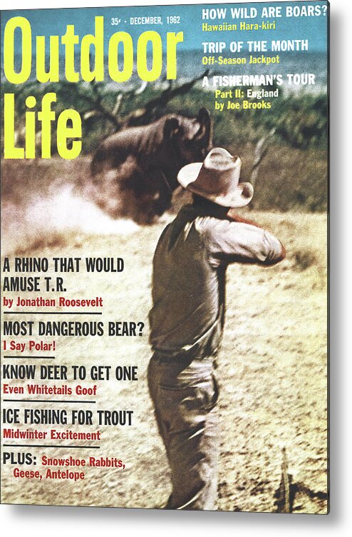 Rhino Metal Print featuring the photograph Outdoor Life Magazine Cover December 1962 by Outdoor Life