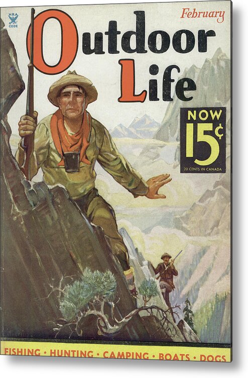 Survival Metal Print featuring the painting Outdoor Life Magazine Cover February 1935 by Outdoor Life