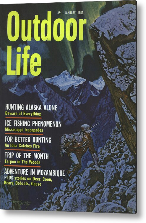 Survival Metal Print featuring the drawing Outdoor Life Magazine Cover January 1962 by Outdoor Life